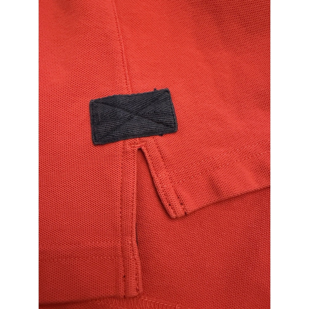 Orvis Orange Red Solid Polo Shirt Men's L Short Sleeve 100% Cotton Knit Logo EUC - Picture 5 of 9